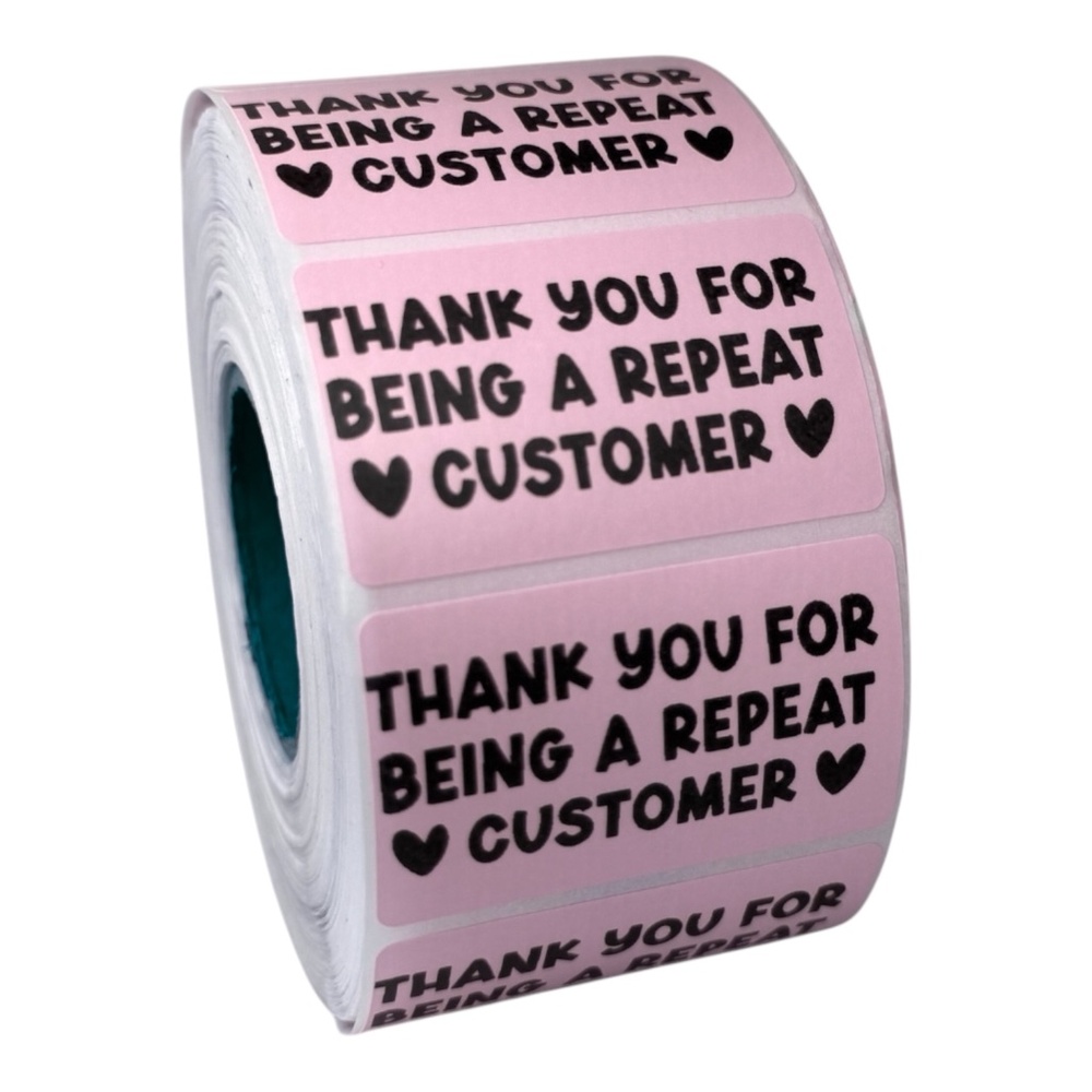 "Repeat Customers Arethe Best!" stickers 100pcs | 8 COLORS TO CHOOSE FROM - Picture 3 of 8